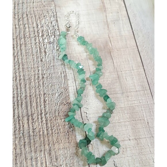 Handmade Jewelry - Green Aventurine Necklace 16 inch Crystal Necklace Natural Stone